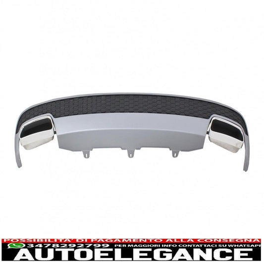 Rear bumper valance diffuser with exhaust tips suitable for audi a6 4g limousine (2011-2014) restyling look