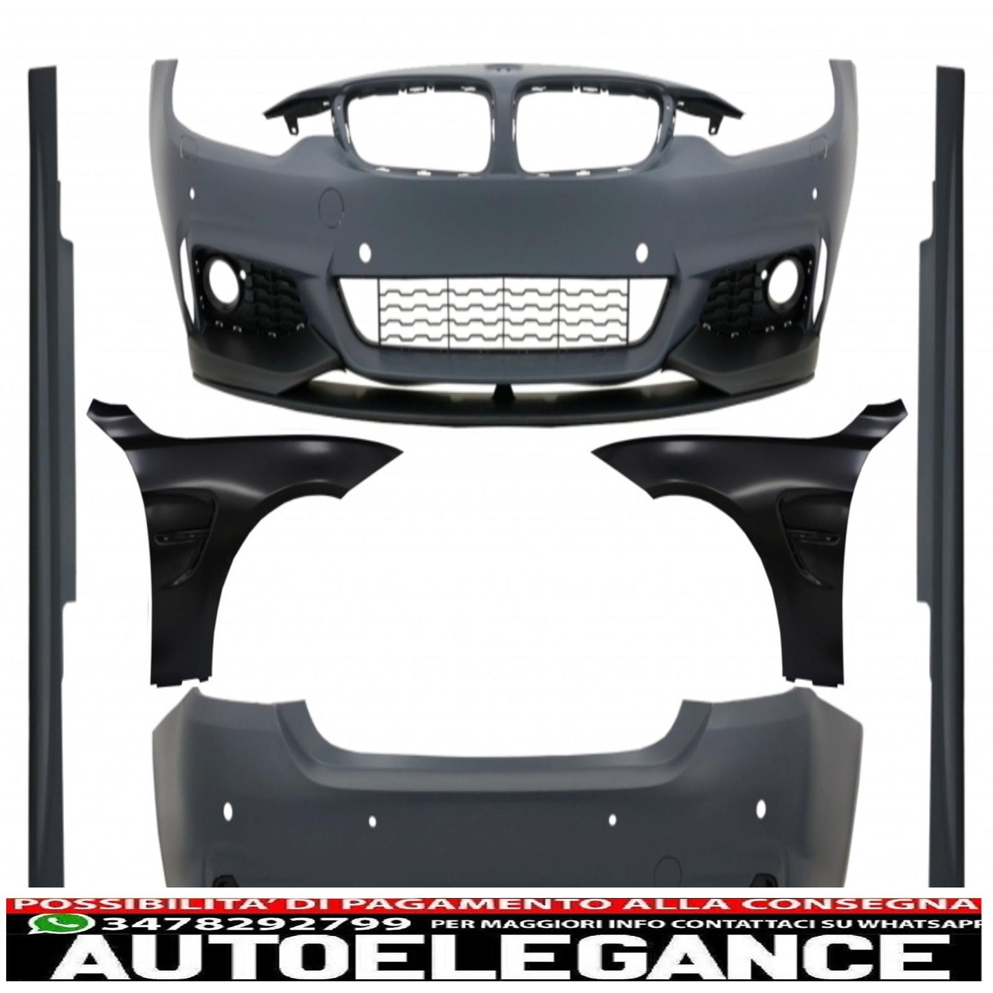 complete body kit with black front fenders suitable for bmw 4 series f32 coupe f33 cabrio (2013-02.2017) m-performance design 