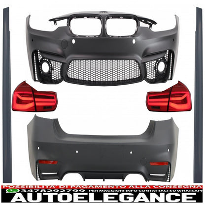 body kit suitable for bmw 3 series f30 (2011-2019) with led rear lights dynamic sequential cornering light evo ii m3 cs design