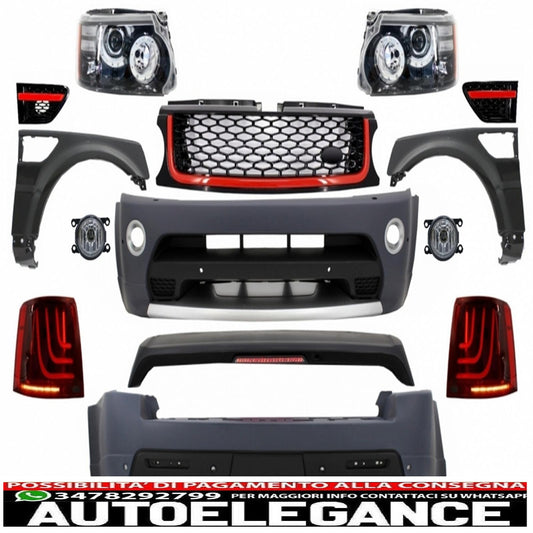 kit carrozzeria completo adatto per land rover sport l320 facelift (2009-2013) design autobiografia glohh fanali posteriori a led gl-3 dinamici