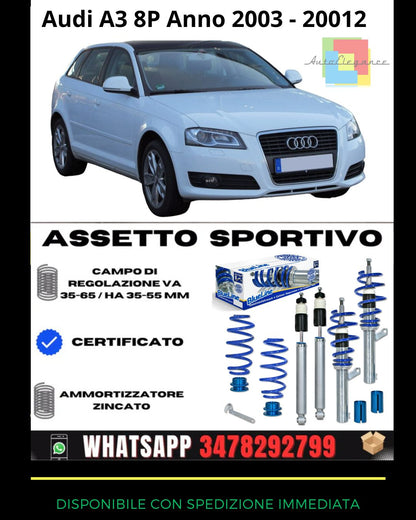 🔥Assetto sportivo ADATTO PER Audi A3 8P Anno 03-12  Audi A3 (8P) 1.4TFS🔥