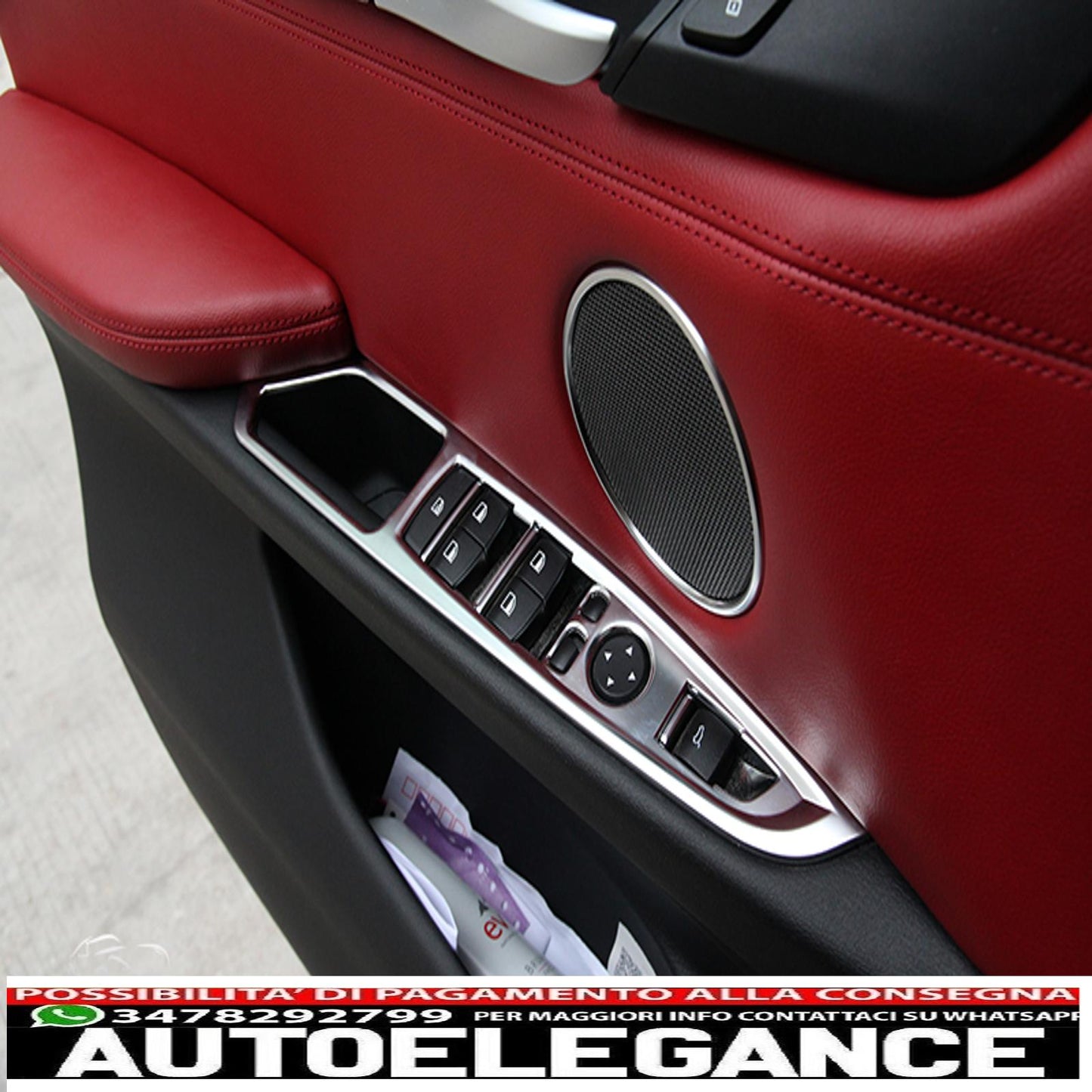 Chrome frame door window lifter trim for BMW