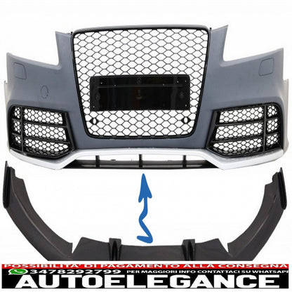 Front bumper additional spoiler lip suitable for audi a5 8t rs5 (2008-2016) real carbon 