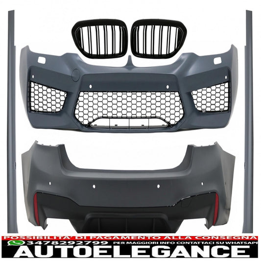 complete body kit suitable for bmw 5 series g30 (2017-2019) m5 design with central kidney grille double stripe m design piano black