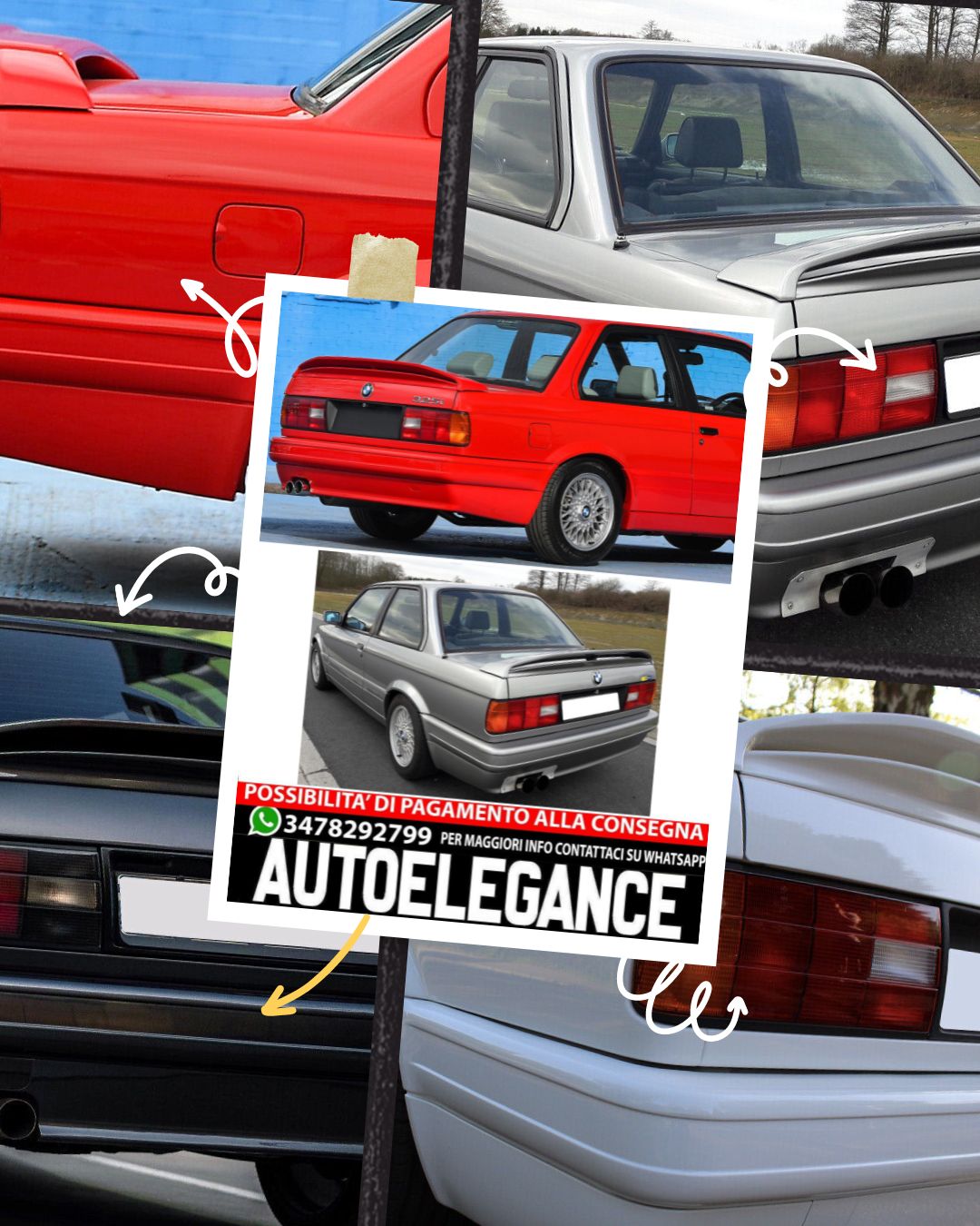 SPOILER POSTERIORE per BMW SERIE 3 E30 M-TECH 2 STILE