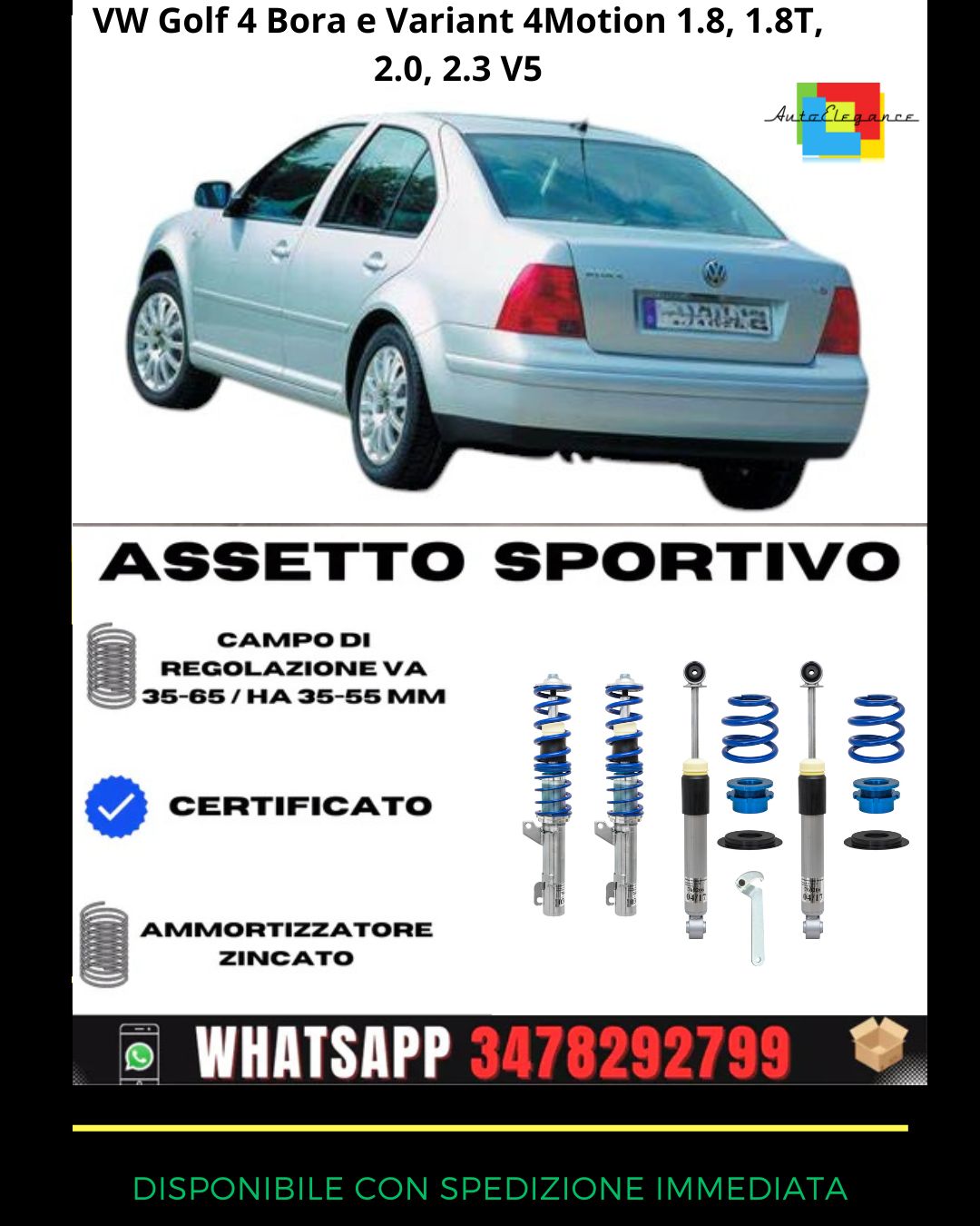 🔥Assetto sportivo per VW Golf 4 Bora e Variant 4Motion 1.8, 1.8T, 2.0🔥