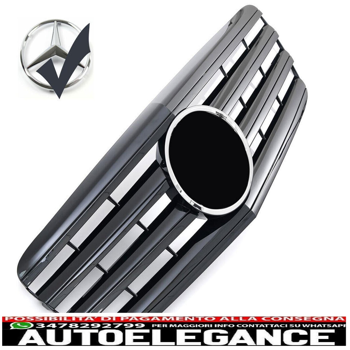 Griglia del radiatore sportiva per Mercedes W211 S211 E '06-'09 nero lucido