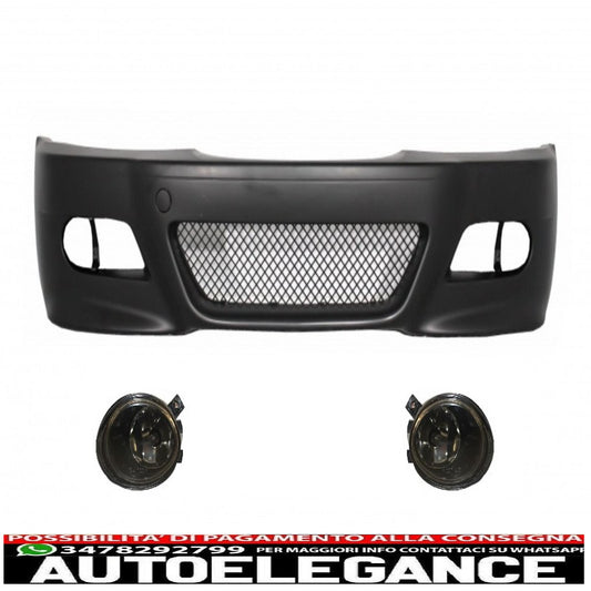 paraurti anteriore con fendinebbia fumé adatto per bmw serie 3 e46 coupe cabrio berlina station wagon (1998-2004) design m3