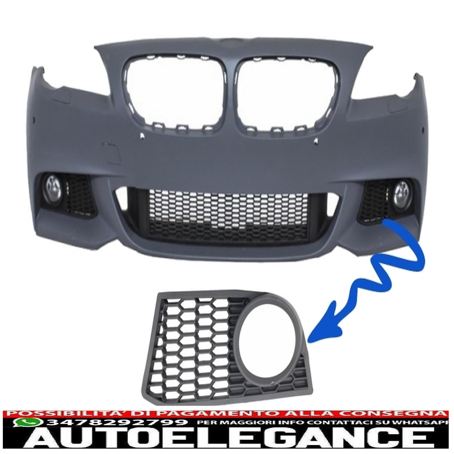 copertura fendinebbia lato sinistro adatta per bmw f10 (2010-up) solo per paraurti design m-technik AUTOELEGANCERICAMBI