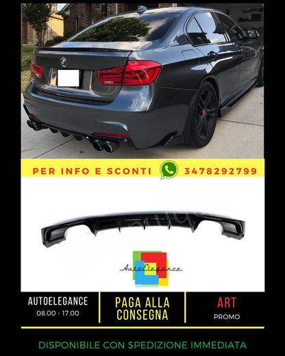 ✨DIFFUSORE NERO LUCIDO ADATTO PER BMW 3 F30 F31 2011-2018 Sedan Touring✨