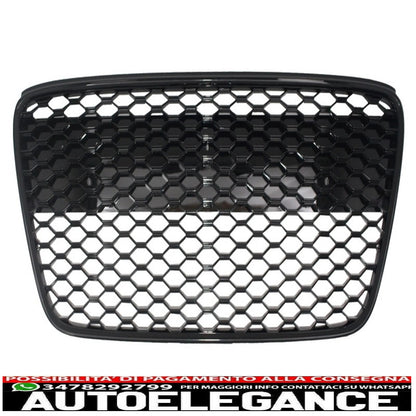 griglia anteriore adatta per audi r8 (2007-2012) a nido d'ape nero pianoforte