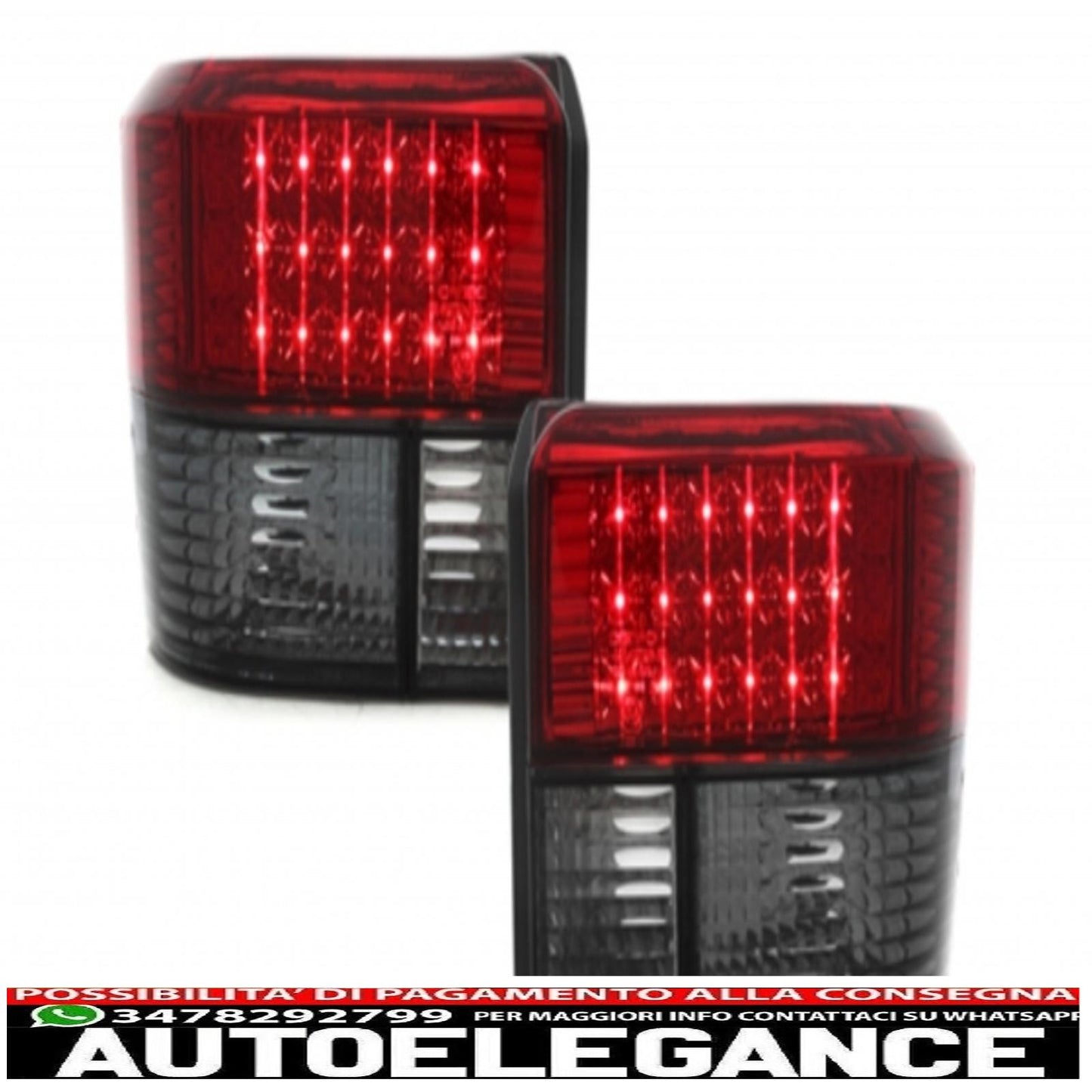 led rear lights suitable for vw t4 (1990-2003) smoke red