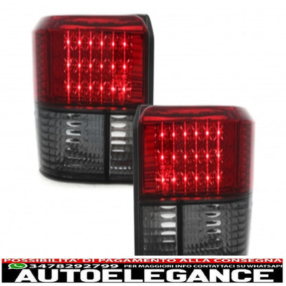 led rear lights suitable for vw t4 (1990-2003) smoke red