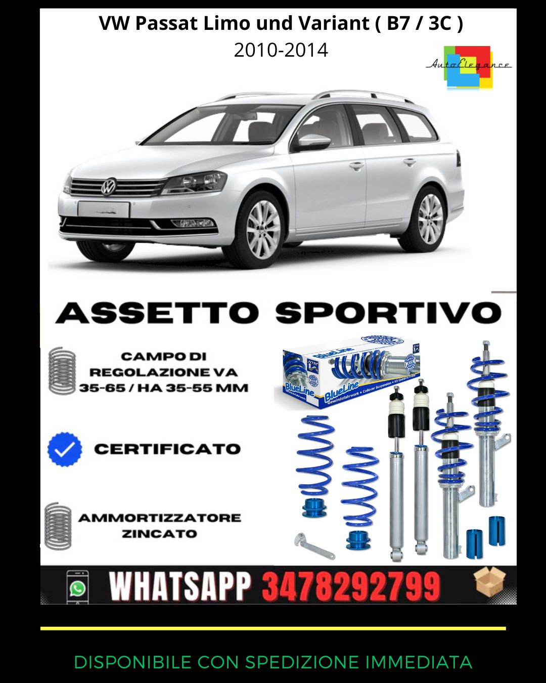🔥Assetto sportivo PER VW Passat Limo und Variant ( B7 / 3C ) 2010-2014🔥