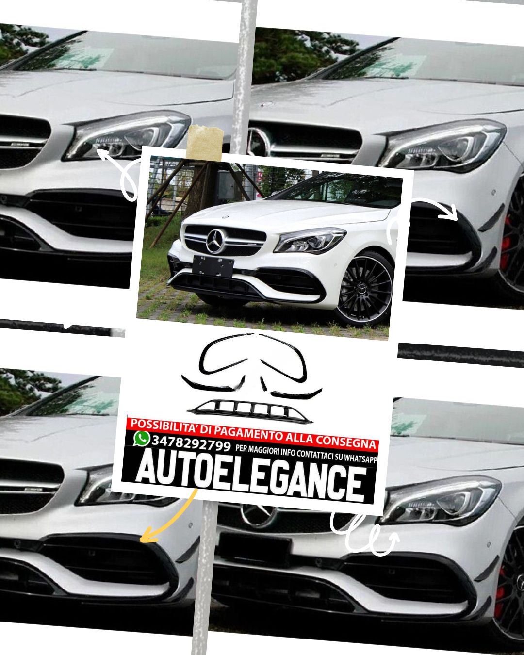 BUMPER SPOILER suitable for Mercedes CLA class C117 2016-2019