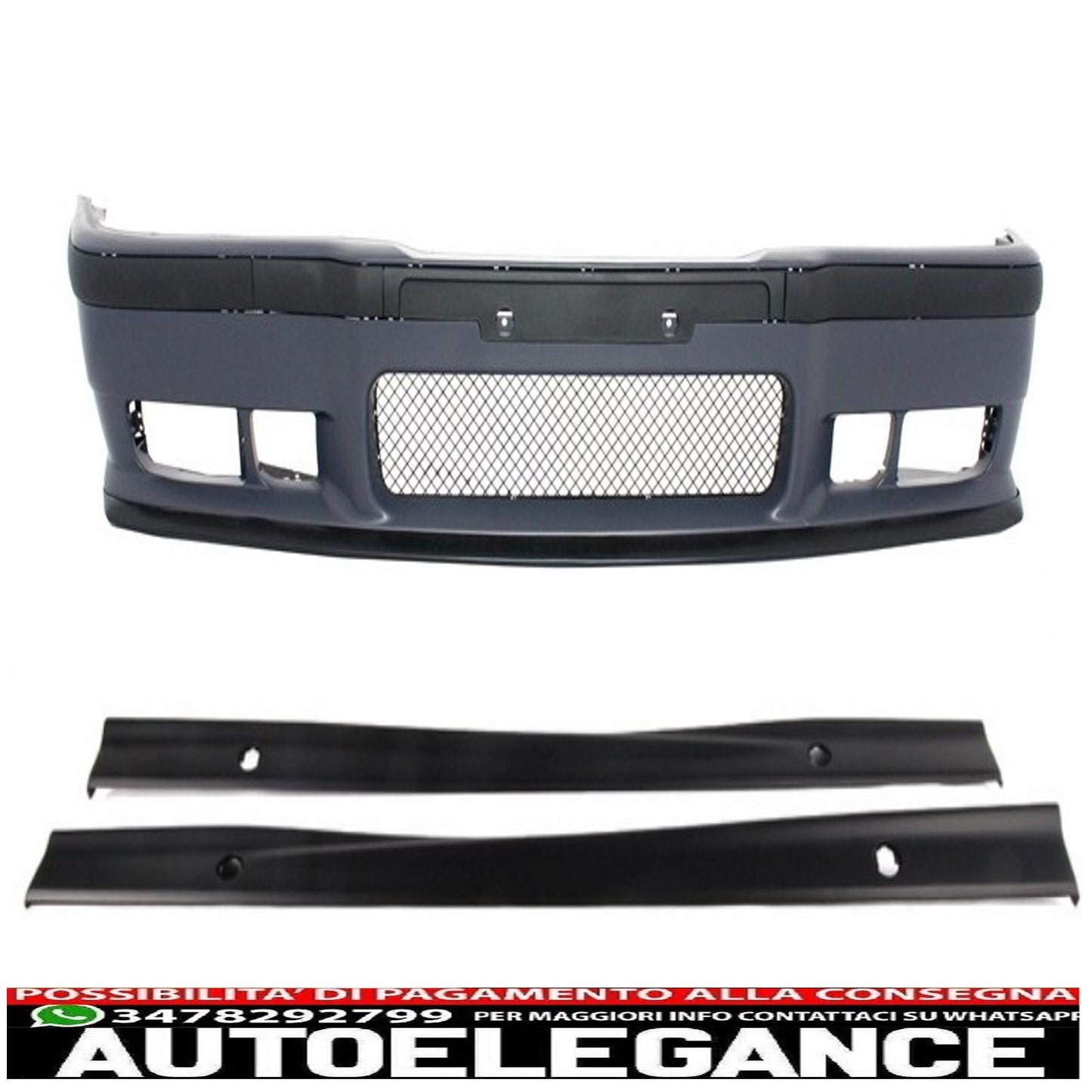 paraurti anteriore con minigonne laterali adatto per bmw serie 3 e36 (1992-1998) design m3