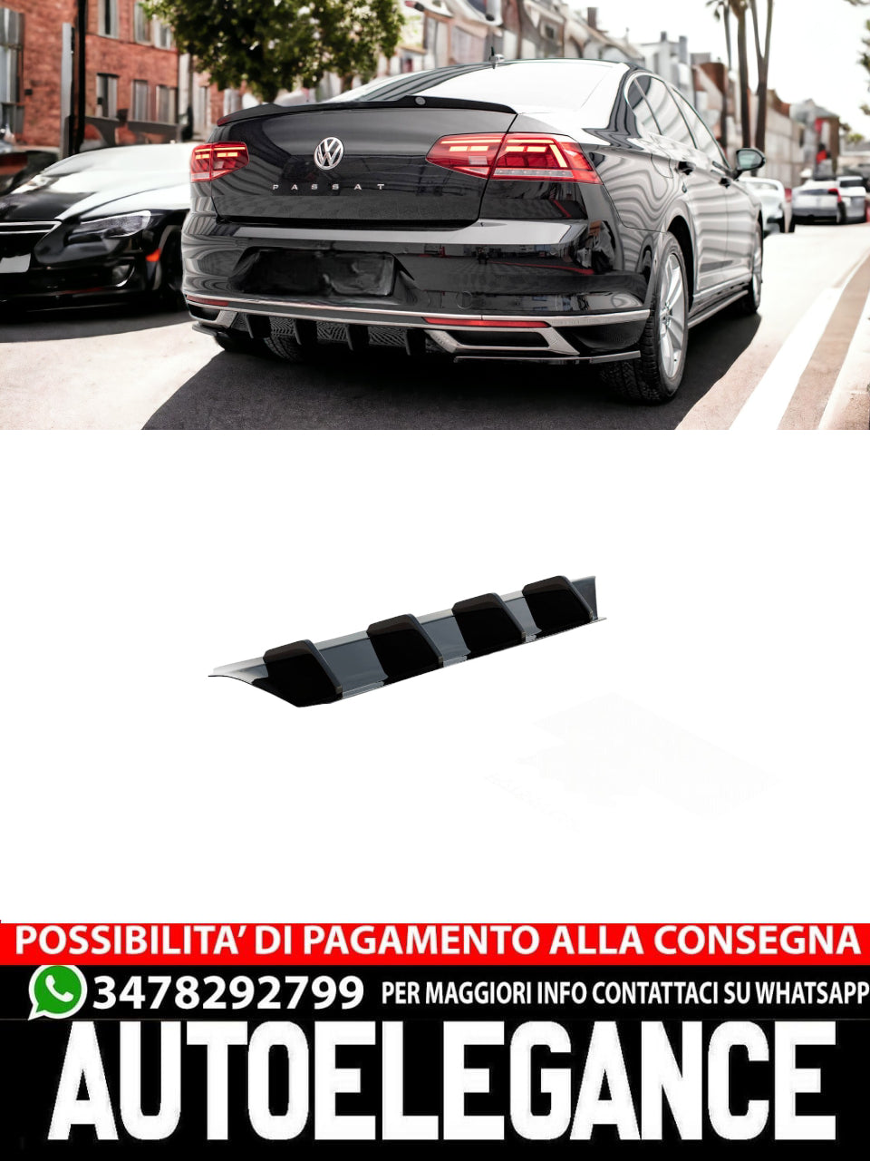 DIFUSOR TRASERO VOLKSWAGEN PASSAT B8 LIFTING