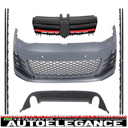 kit carrozzeria completo adatto per vw golf 7 vii (2013-2016) design gti con griglia anteriore