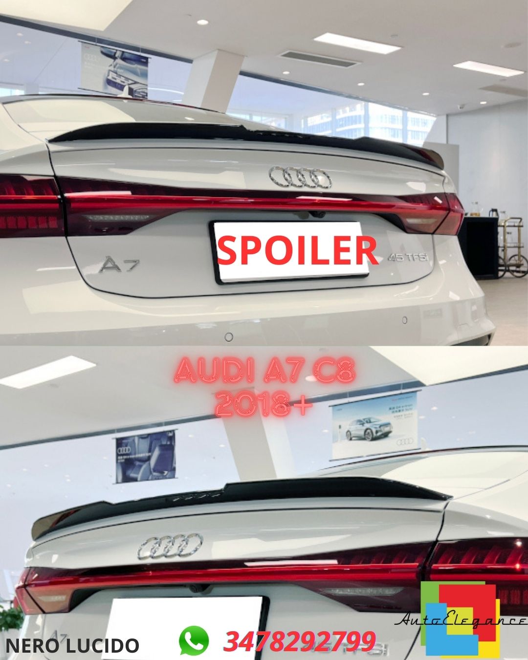 ✨GLOSSY BLACK SPOILER SUITABLE FOR AUDI A7 C8 2018+✨ 