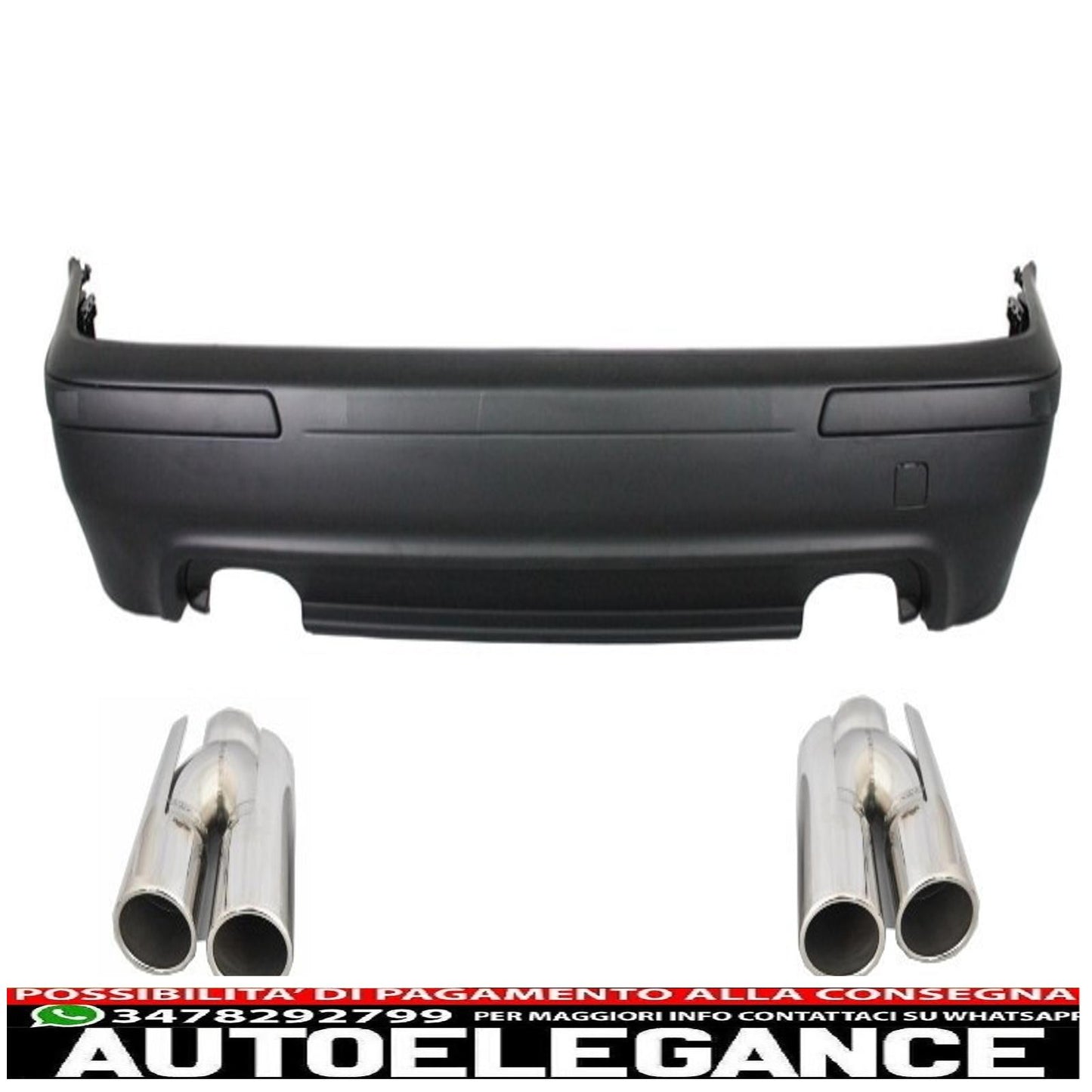 rear bumper suitable for bmw 5 series e39 (1995-2003) double outlet m5 design and acs design exhaust tips