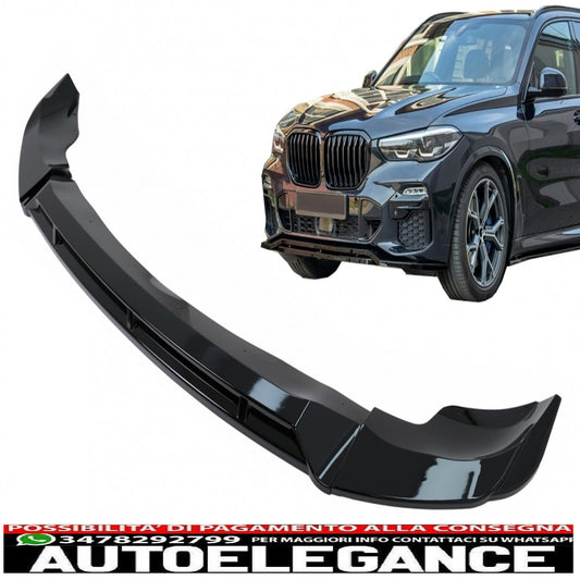 Labbro spoiler paraurti anteriore adatto per BMW X5 G05 pacchetto M (2018-up) M Sport Piano nero