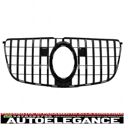 central grille suitable for mercedes gls x166 facelift (2016-2018) gtr design black 