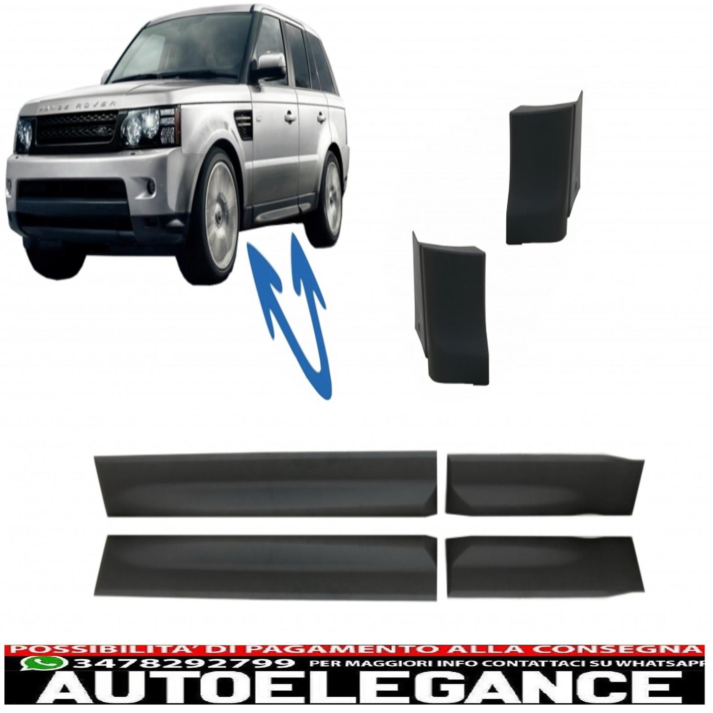 lower door moulding set suitable for land rover sport l320 (2005-2013) with lower wing mouldings 