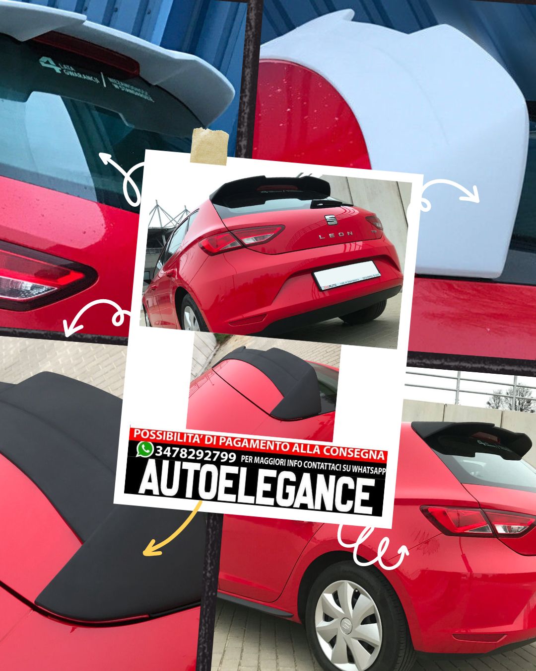 SPOILER ALETTONE POSTERIORE PER SPORT SEAT LEON 5F 5 PORTE