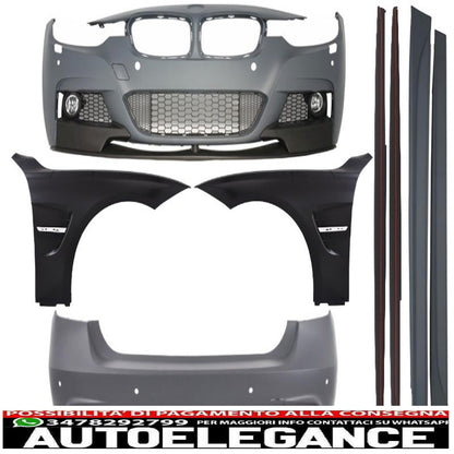 kit carrozzeria completo adatto per BMW F30 (2011+) design m-performance con parafanghi anteriori