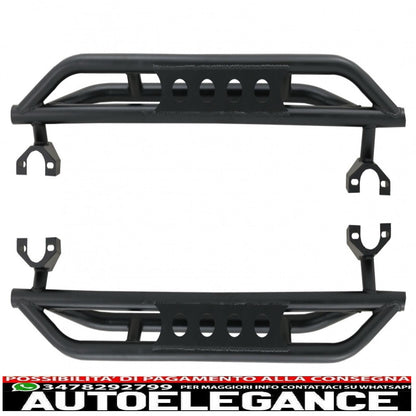 Running Boards Side Steps Nerf Bars Fit For Jeep Wrangler Rubicon JK (2007-2017) 2 Door Iron