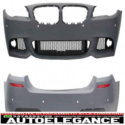 paraurti anteriore senza fendinebbia con paraurti posteriore adatto per bmw serie 5 f10 (2011-2014) design m-technik