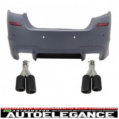 Rear Bumper Suitable for BMW 5 Series F10 (2011-2017) with M5 Design Carbon Fiber Dual Exhaust Tips