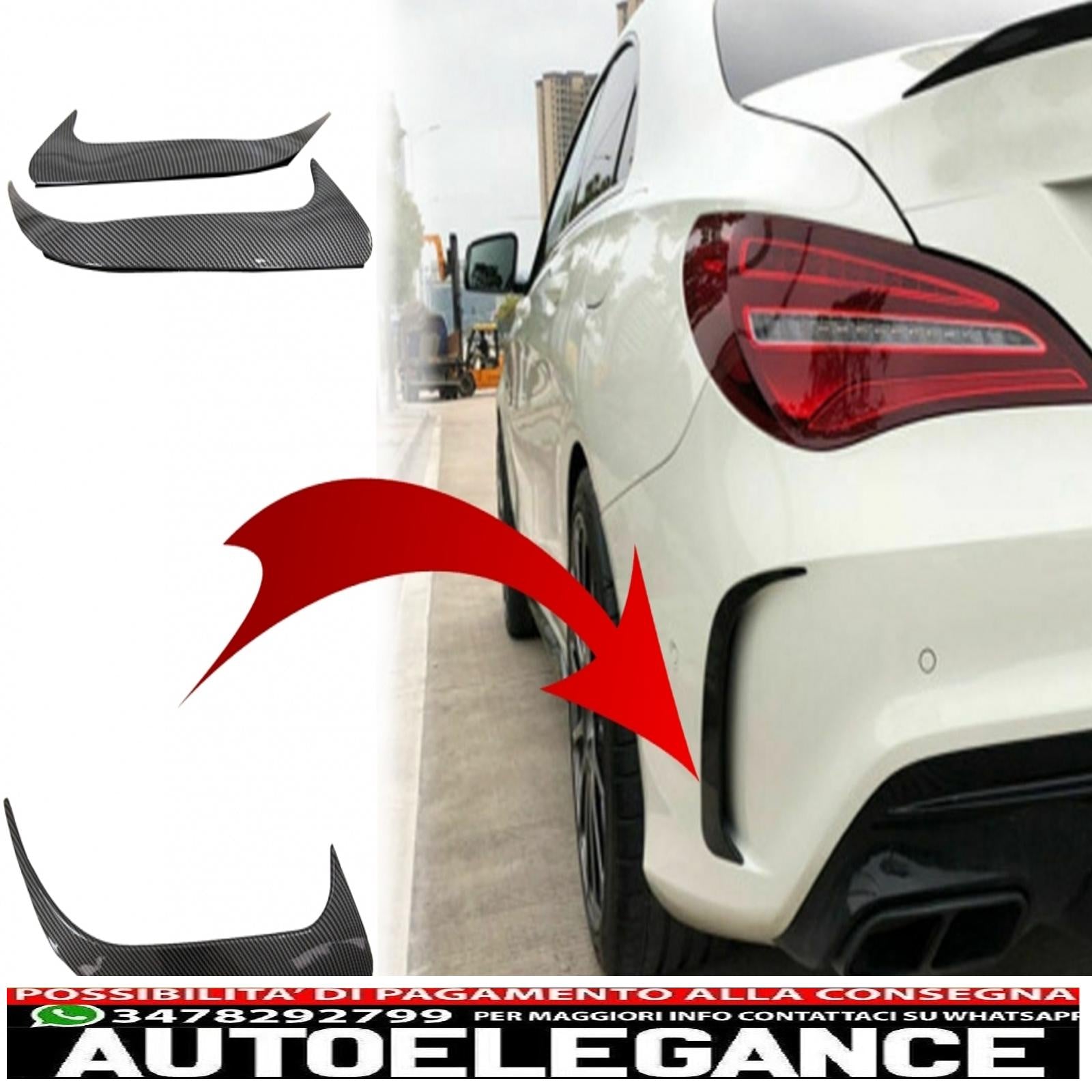alette paraurti posteriori alette laterali ribaltabili adatte per mercedes cla w117 (2014-2018) edizione carbonio AUTOELEGANCERICAMBI