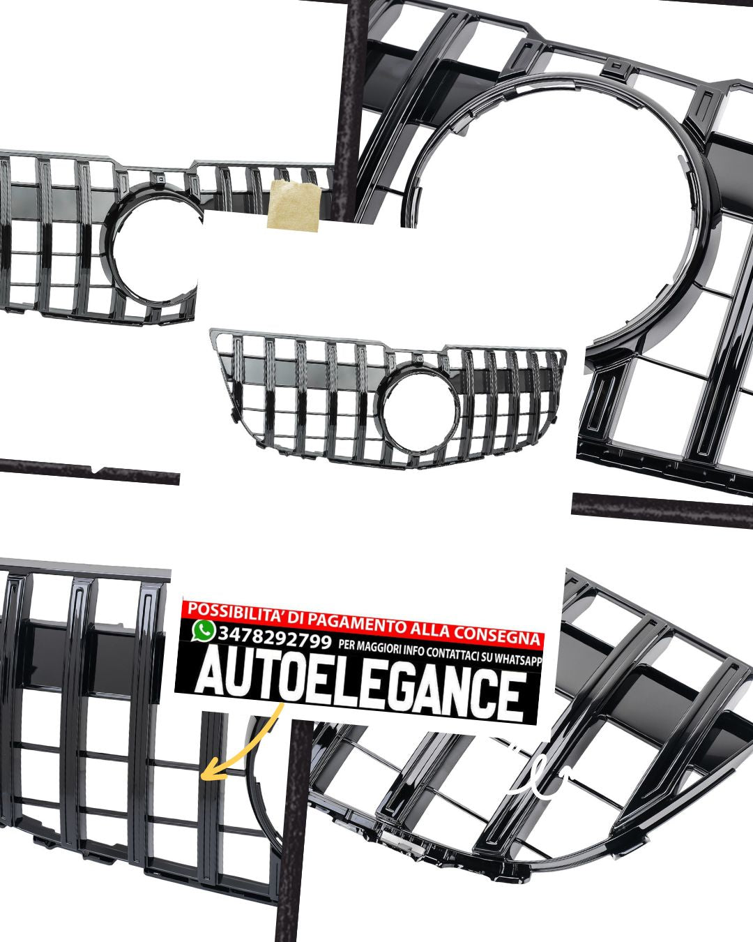 GT Panamericana GRILLE suitable for Mercedes GLK W204 X204 12-15 All Black 