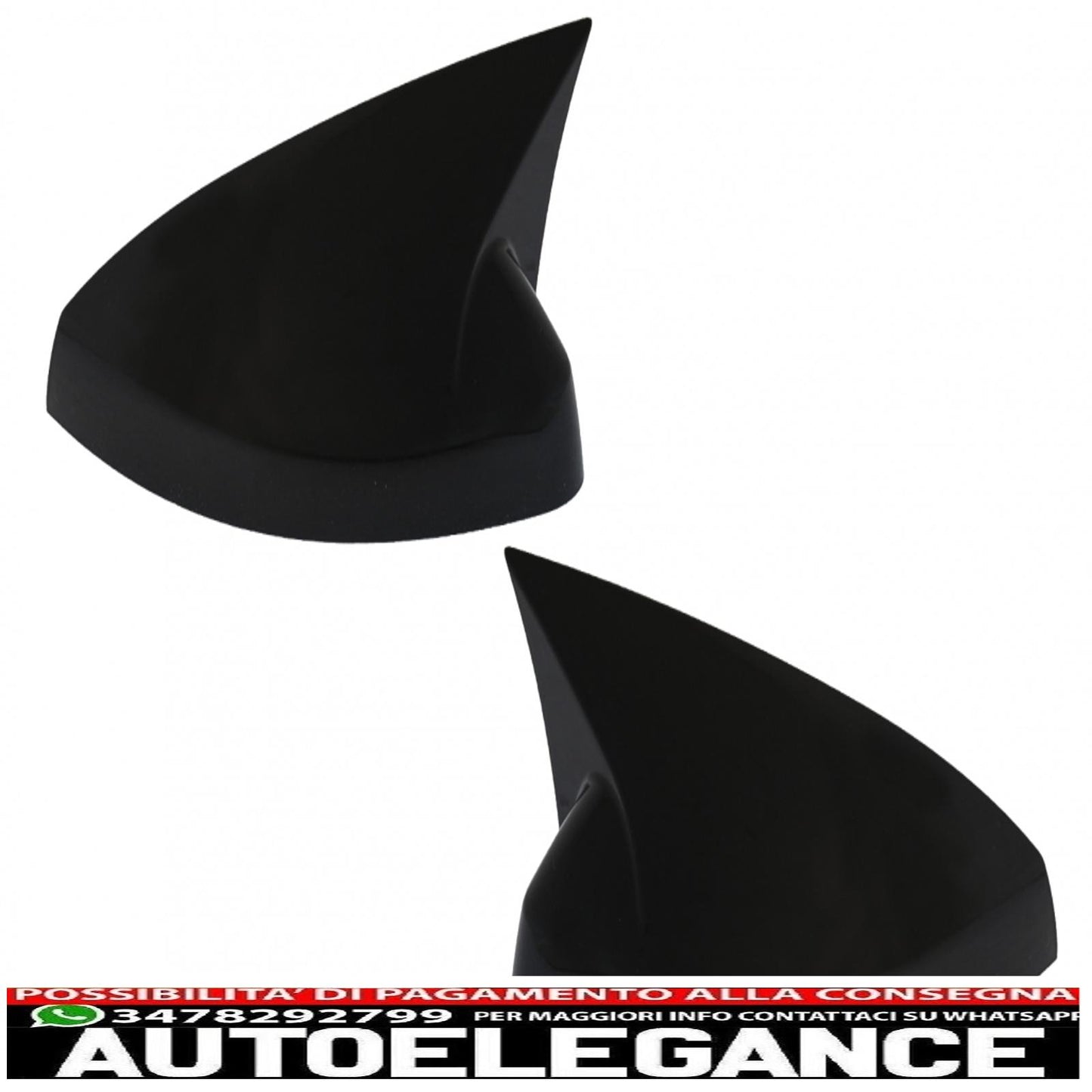 Calotte specchietti adatte per audi a3 8v rs3 cabriolet limousine sportback (2012-2019) bat look nero pianoforte AUTOELEGANCERICAMBI