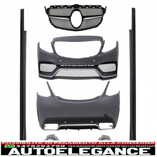 kit carrozzeria completo adatto per mercedes classe c w205 berlina (2014-2018) con griglia anteriore c63 a-design
