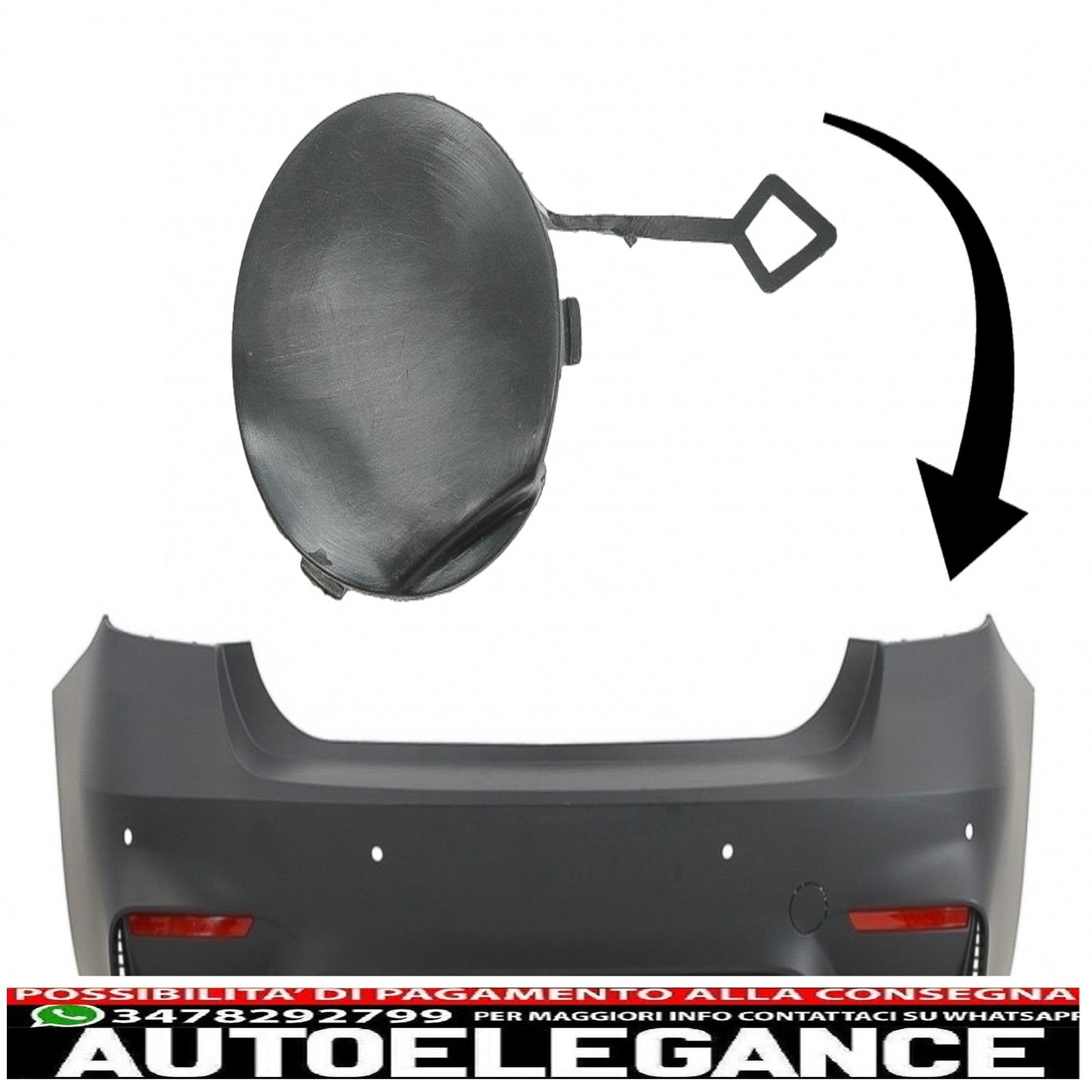 copertura gancio traino adatta solo per bmw serie 3 f30 (2011-2019) paraurti posteriore evo design AUTOELEGANCERICAMBI