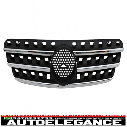 griglia anteriore adatta per mercedes classe m ml w163 (1998-2005) ml63 design edizione nera e cromata