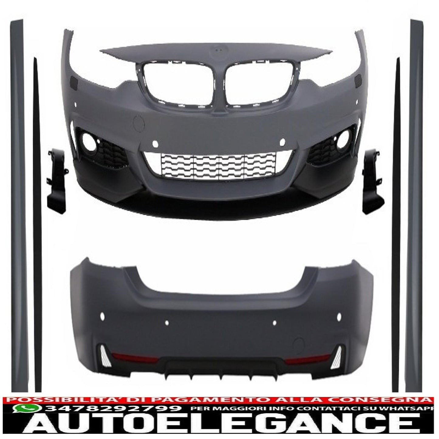 kit carrozzeria completo con estensioni delle minigonne laterali adatto per BMW Serie 4 F36 Gran Coupé (dal 2014 in poi) design M-Performance