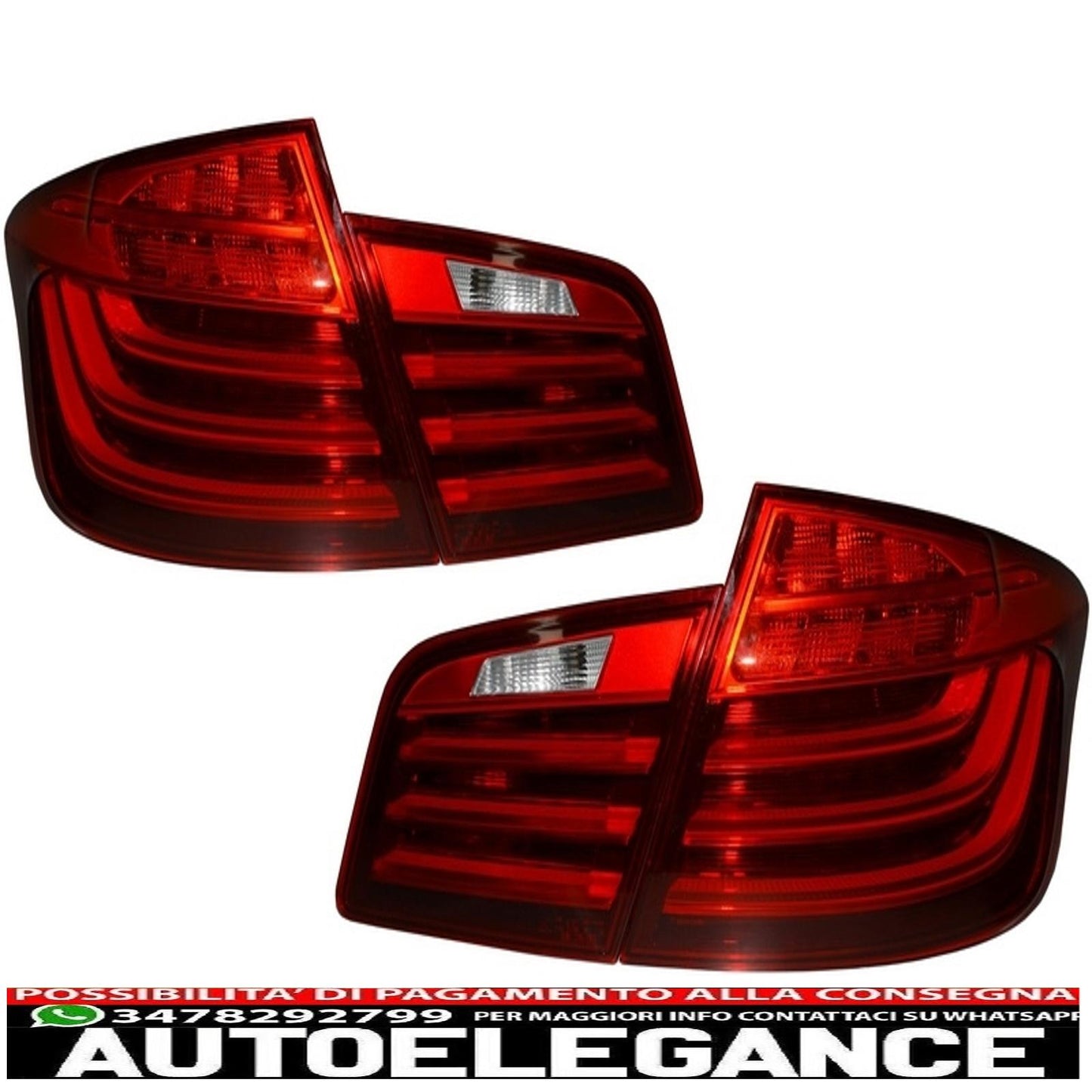 m performance led rear lights suitable for bmw 5 series f10 (2011-2017) transparent red lci design