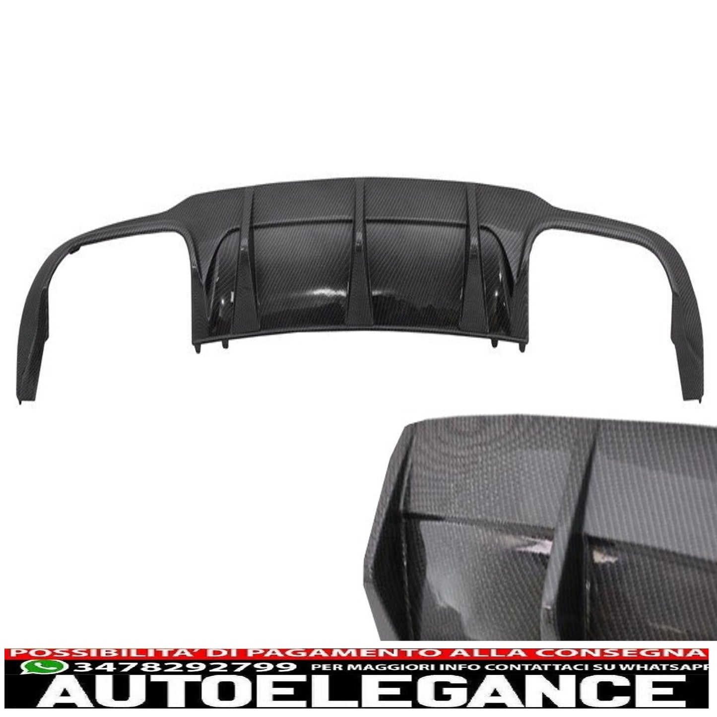 Diffusore d'aria per mantovana paraurti posteriore adatto per mercedes classe c w204 c204 amg sport line (2012-2014) design in carbonio