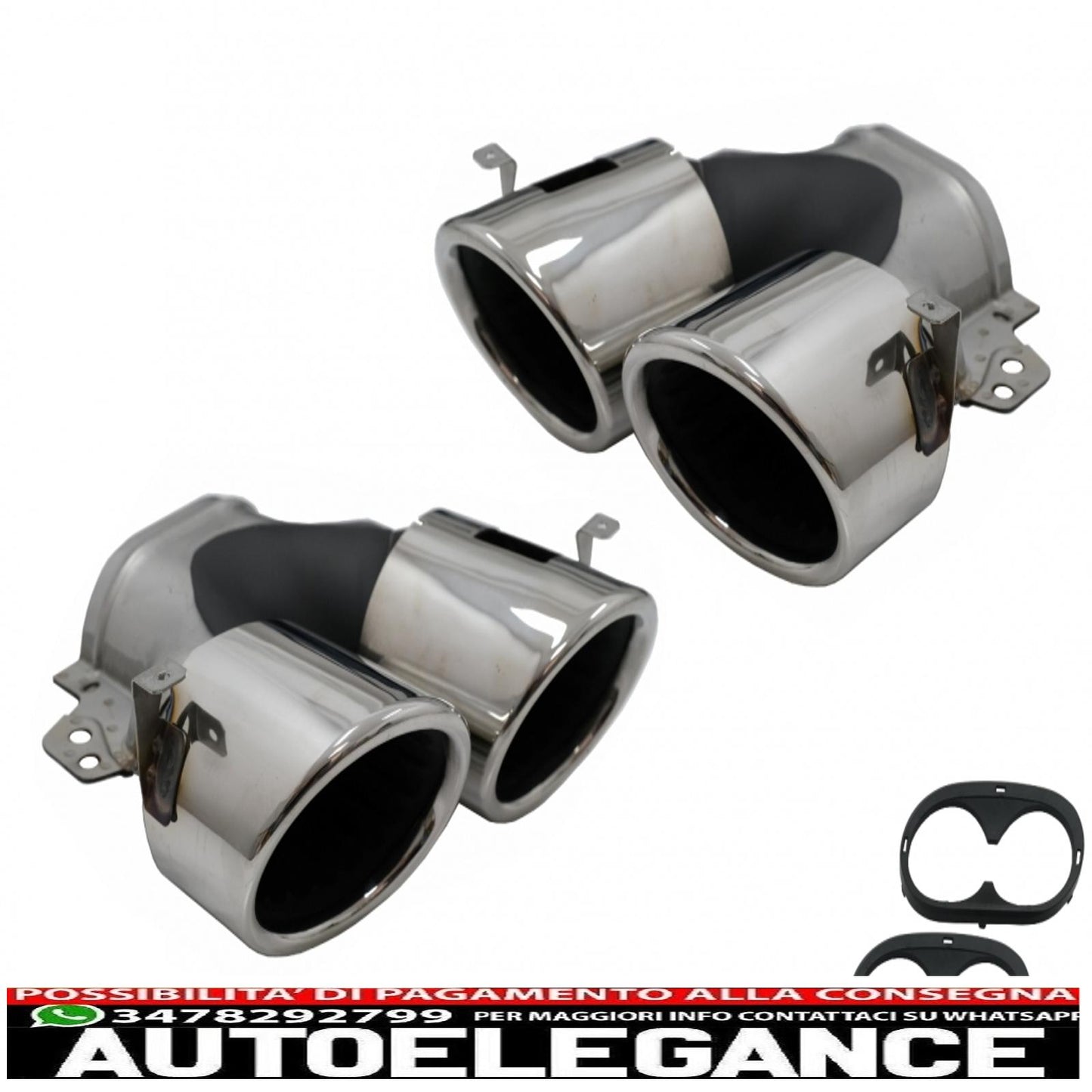 Exhaust pipes suitable for mercedes a-class w177 cla ii x118 c118 gla suv h247 glb suv x247 35 amg / 45 amg (2018-) 45s chrome design