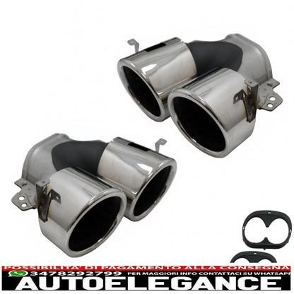 Exhaust pipes suitable for mercedes a-class w177 cla ii x118 c118 gla suv h247 glb suv x247 35 amg / 45 amg (2018-) 45s chrome design