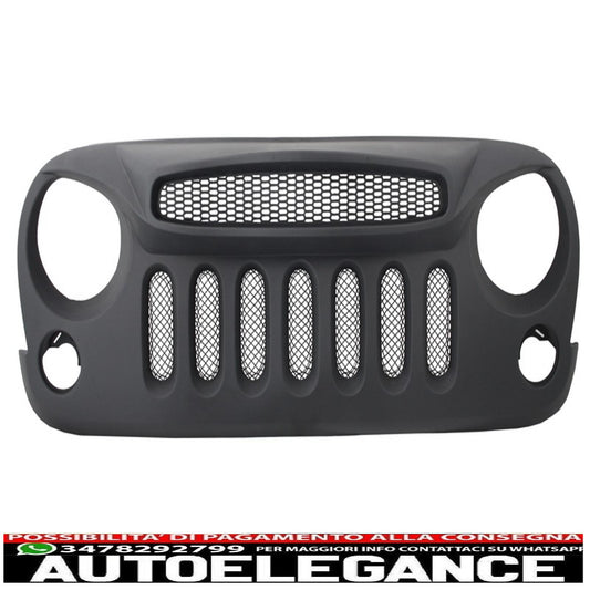 griglia anteriore centrale adatta per Jeep Wrangler / Rubicon JK (2007-2017) maschera Spettro design Angry Bird