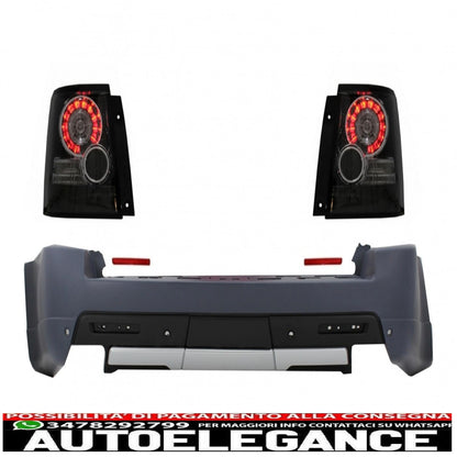 Rear Bumper with LED Tail Lights Black Suitable for Land Range Rover Sport L320 (2005-2013) Autobiography Design