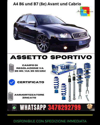 🔥Assetto sportivo per Audi Audi A4 B6 e B7 (8e) Avant e Cabrio🔥