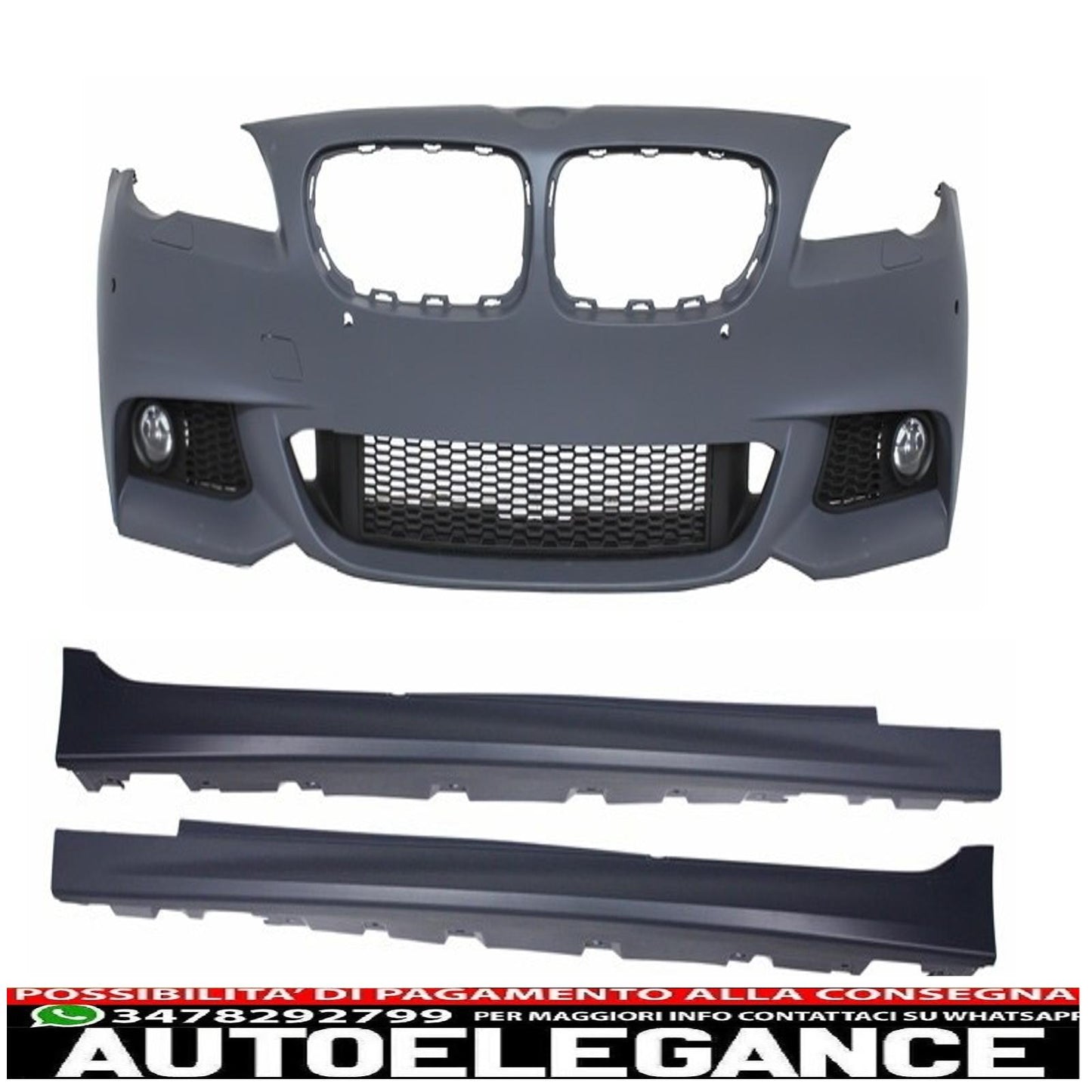 Paraurti anteriore e minigonne laterali adatti per BMW F10 F11 Serie 5 (2011-up) design m-technik