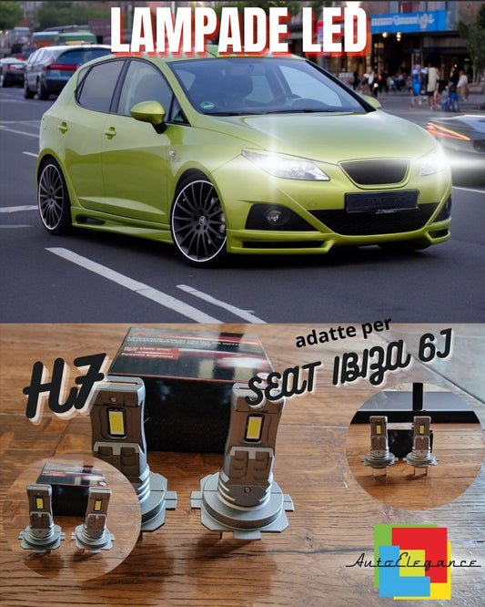 KIT LED H7 PER SEAT IBIZA 6J 6000K BIANCO 6000 LUMEN CANBUS ANABBAGLIANTI