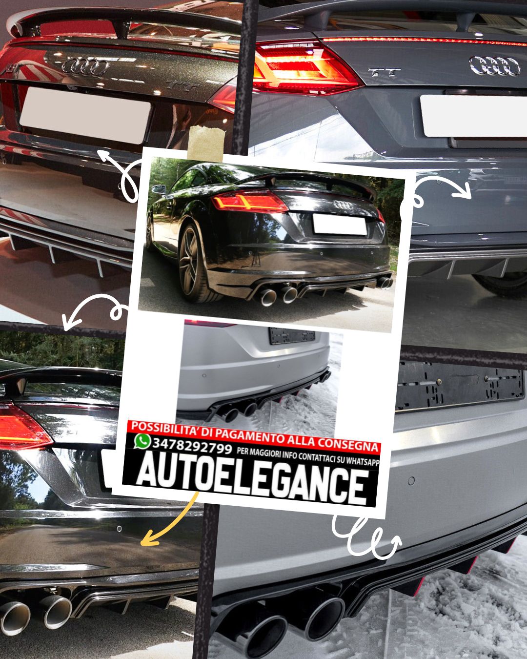 REAR DIFFUSER AUDI TT 8S S-LINE ( ​​2014-2018 ) only for S-Line ! 