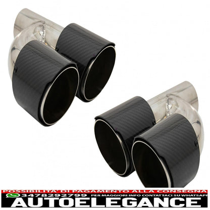 Terminali di scarico in fibra di carbonio effetto lucido, ingresso 6,3 cm